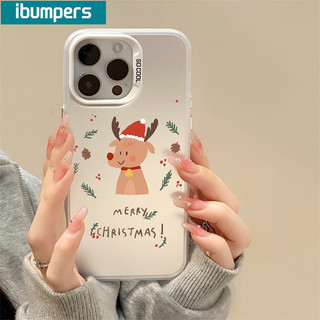 ibumpers Ốp Lưng iPhone Xinh Cute Giáng Sinh Họa Tiết Ốp Điện Thoại IMD Cứng Trơn Chống Sốc Chống Bẩn Giáng Sinh Cho Iphone 16 15 14 12 13 11 Pro Max