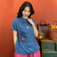 Retro Mới Phong Cách Trung Quốc Thêu Hàng Đầu Phong Cách Mới Rời Áo Sơ Mi chéo Áo Sơ Mi Phù Hợp Với