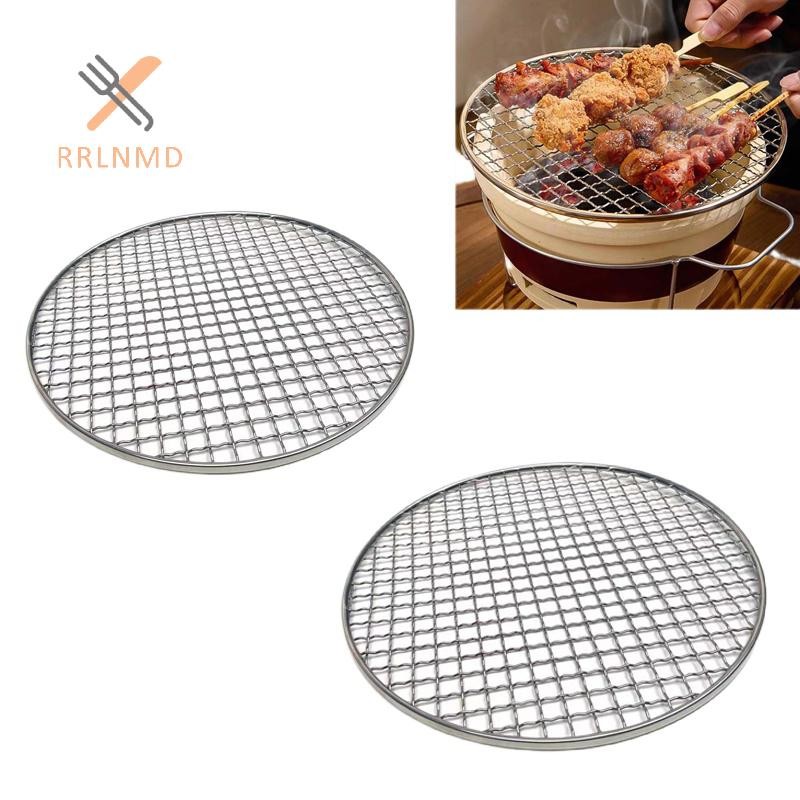Rrlnmd 24 / 26CM Tròn Thép Không Gỉ Thịt Nướng Lưới BBQ Lưới Grate Lưới Cắm Trại Dã Ngoại Giá Đựng Thực Phẩm BBQ Nướng Dụng Cụ Nhà Bếp Phụ Kiện MỚI