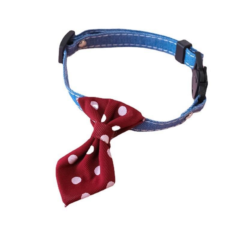 【Ready Stock】 Special Offer Pet Collar Cat Dog Bell Safety Buckle Gentleman Tie British Style Wedding Dot QNuP