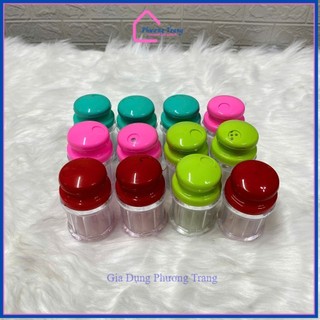 Combo 10 Hũ đựng tăm hạt tiêu , Hủ đựng tăm tiêu eo nắp màu làm từ Nhựa Việt Nhật Cao Cấp - Phương Trang