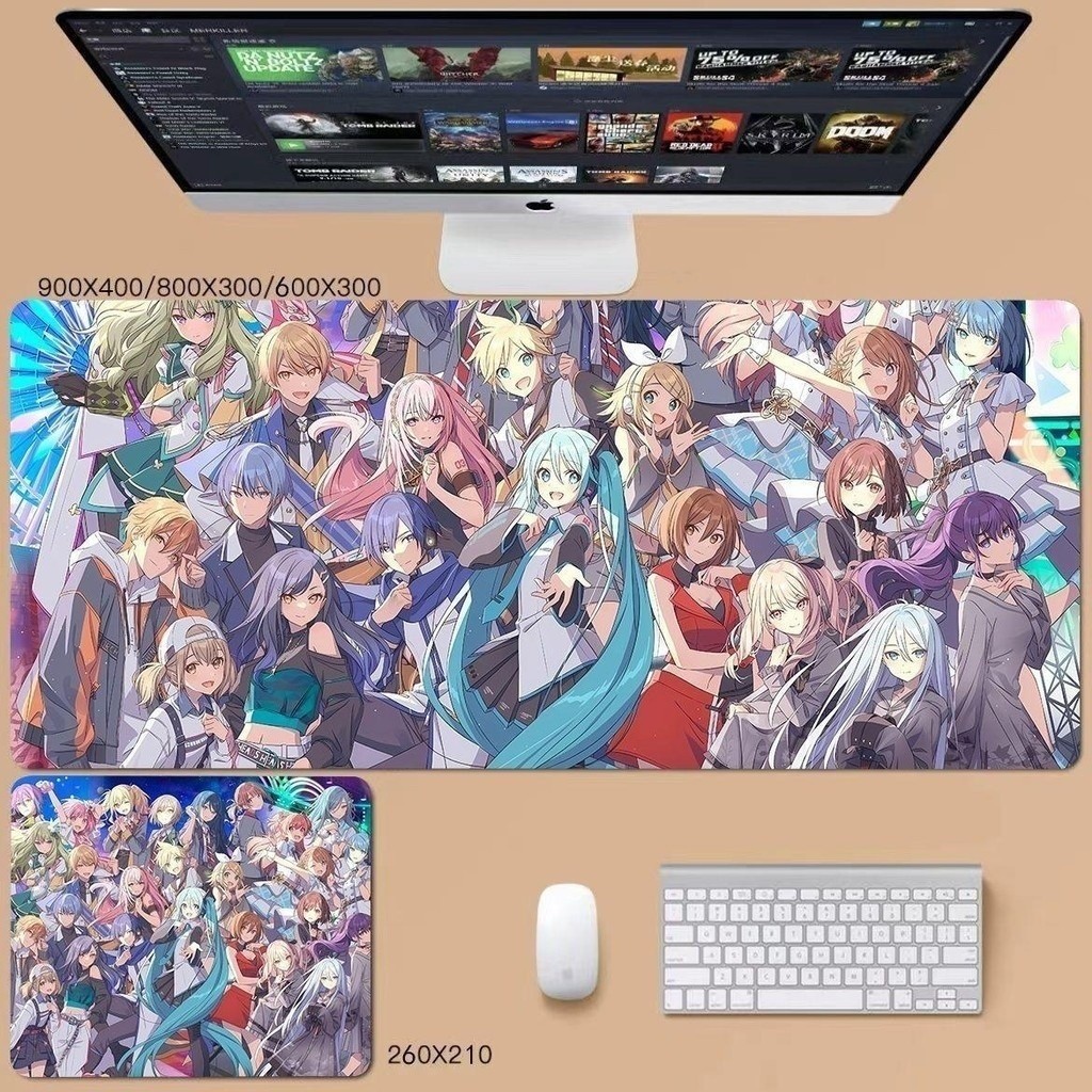 Miếng Lót Chuột Chơi Game Cho Game Thủ PJSK Project Sekai Cực Lớn Dày Bàn Phím Máy Tính Bàn Thảm Bàn Cao Su (FGC)