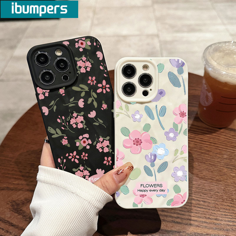 ibumpers Ốp Lưng iPhone Xinh Hàn Quốc Hoa In Hình Ốp Điện Thoại Silicon Mềm Chống Sốc Chống Bẩn Cho Iphone 16 15 14 12 13 11 Pro Max IP 7 8 Plus X XS XR