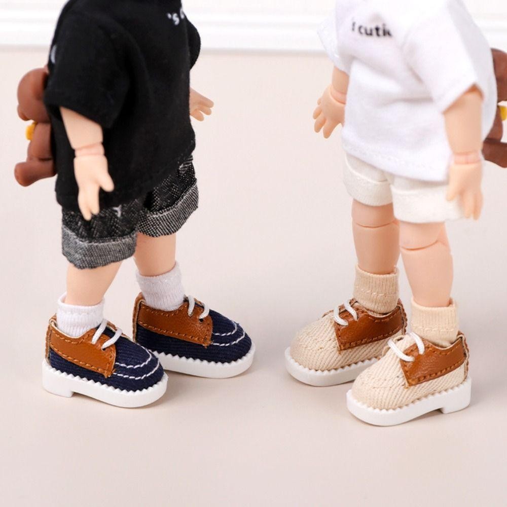 QEARY 1 Đôi Giày Búp Bê Obitsu 11, Vải Da 1 / 12 Giày Búp Bê Bjd, Trang Điểm GSC Mini High Street Thời Trang 1 / 12 Bjd Giày Thường Ngày Obitsu11