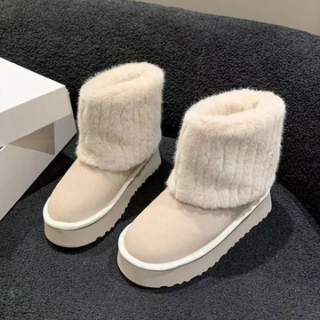 35-43 Giày Nữ Size Lớn Giày Bốt Tuyết 41 Plus Nhung Dày 42 Giày Cotton Đế Dày Chống Trơn Trượt Giày Nữ Giày Bốt Nữ Giày Bốt Ngắn Nữ Giày Bốt Ngắn Giày Bốt Giày Tuyết 43