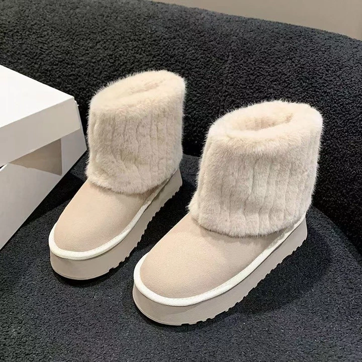 35-43 Giày Nữ Size Lớn Giày Bốt Tuyết 41 Plus Nhung Dày 42 Giày Cotton Đế Dày Chống Trơn Trượt Giày Nữ Giày Bốt Nữ Giày Bốt Ngắn Nữ Giày Bốt Ngắn Giày Bốt Giày Tuyết 43