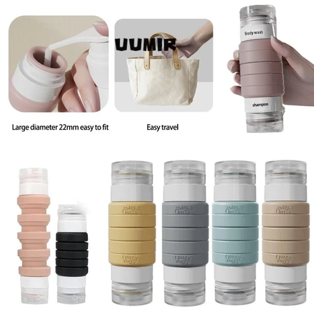 Chai du lịch UUMIR, Phiên bản nâng cấp Hộp đựng du lịch 4 trong 2, Phụ kiện du lịch bằng silicon chống rò rỉ có thể bóp được cho đồ vệ sinh