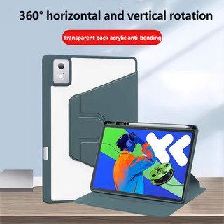 360 ° Xoay Acrylic Dành Cho Lenovo Idea Tab Pro 12.7 12 7 Ốp Lưng TB373FU TB375FC Xiaoxin Pad Pro 12.7 2025 Thế Hệ 2 P12 12.7 Pad 11 M11 K11 B11 Vỏ Máy Tính Bảng Có Giá Đỡ Bút Chì