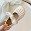 Giày búp bê bé gái đính nơ da mềm đế bệt chống trơn trượt (dn01)