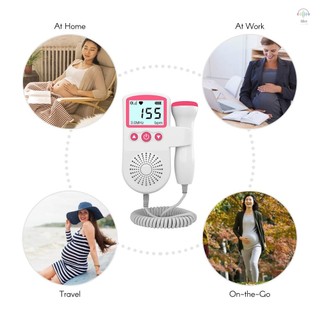 Máy theo dõi nhịp tim Doppler cho thai nhi dành cho bà bầu 50-230BPM Phạm vi đo 3 MHz Máy dò nhịp tim tiêu điểm với màn hình LCD Kích thước bỏ túi