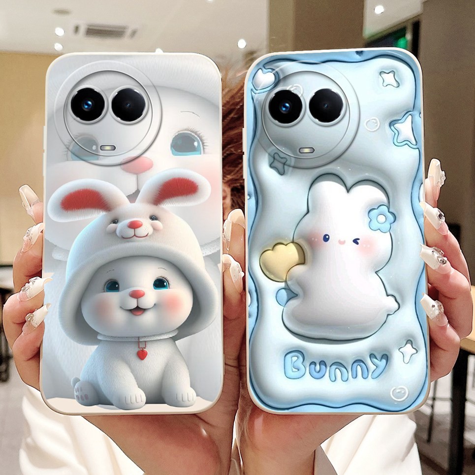 Ốp lưng Realme V50 V50s Panda Rabbit Vỏ điện thoại hoạt hình Silicon mềm mờ Realme RMX3781 RMX3783 Vỏ chống sốc