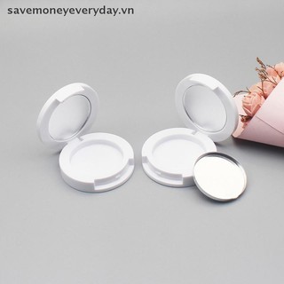 [savemoneyeveryday] Hộp đựng bảng rỗng di động có gương tròn phấn mắt Bb Cream Foundation Hộp trang điểm Diy [vn]