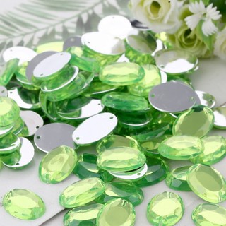 Tự Làm Handmade Chất Liệu Gói Quần Áo Phụ Kiện Phụ Kiện Acrylic Tay May Kim Cương Hình Bầu Dục Phẳng Cắt 13 * 18mm10 Miếng