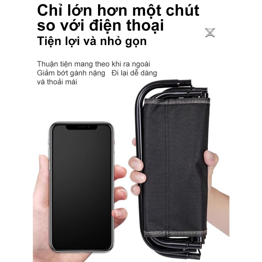 Ghế gấp dã ngoại di động, ghế câu cá, kích thước siêu nhỏ 30*13cm