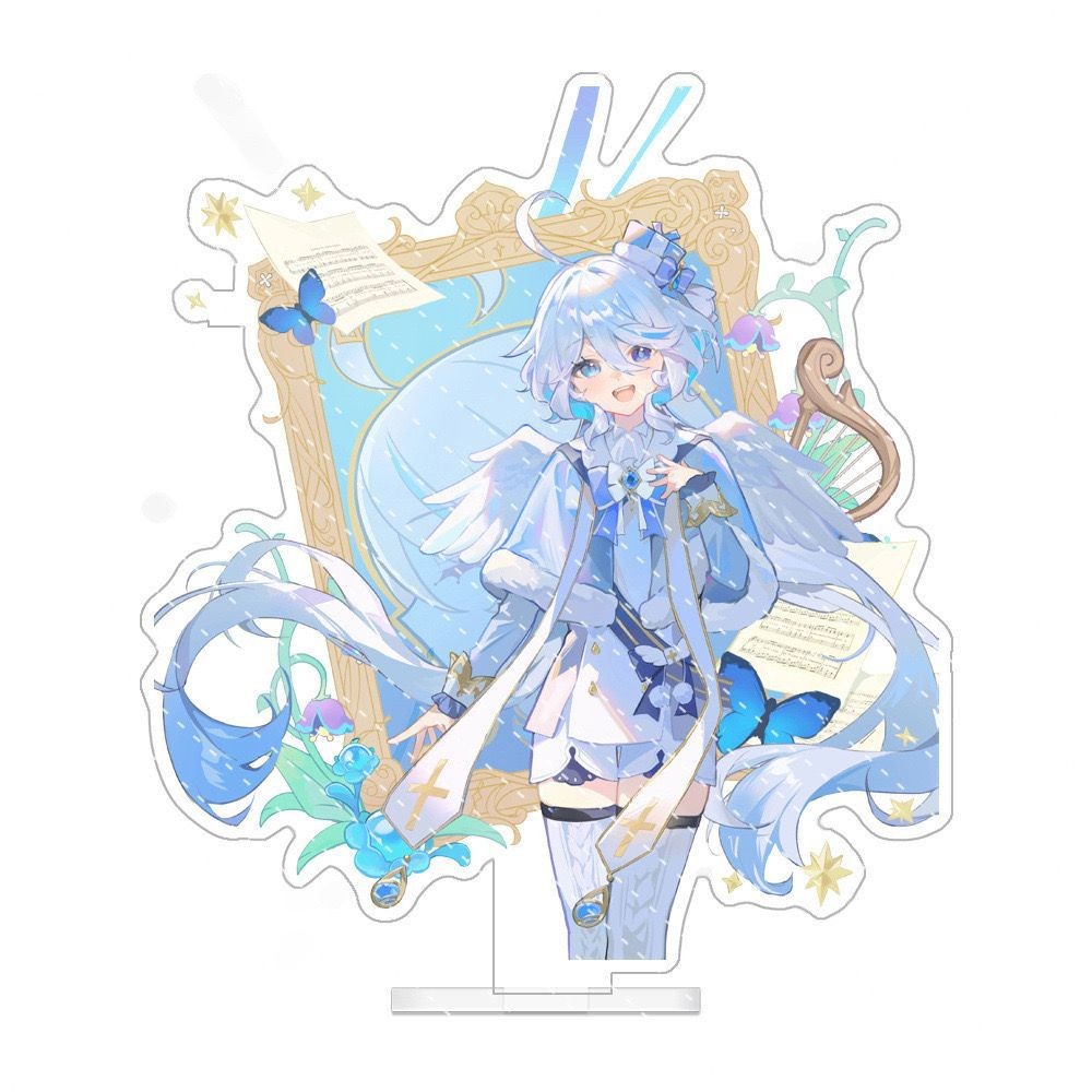 HT3 Genshin Tác Động Đứng Tấm Acrylic Tấm Giá Đỡ Nhà Để Bàn Anime Furina Venti Trang Trí TH3