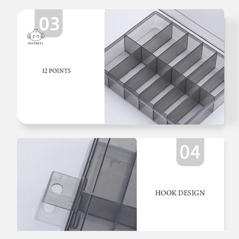 Maybest 12 Lưới Trong Suốt Trống Lá Móng Tay Hộp Bảo Quản Nhựa Móng Tay Giả Hộp Nghệ Thuật Hộp Đựng {VN}