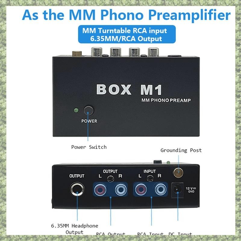 (C Z G L) Box M1 mm Phono Preamp cho bàn xoay Máy ghi âm thanh nổi Mini HiFi với bộ khuếch đại tai nghe