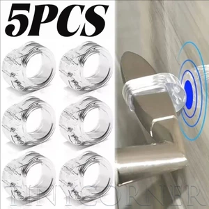 5 Miếng cản tay nắm cửa hình chữ O Nút chặn cửa trong suốt PVC, Bộ đệm chống va chạm cho tay cầm mảnh, Thiết bị bảo vệ tường 32x25x14mm có đường kính vòng 18mm
