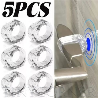 5 Miếng cản tay nắm cửa hình chữ O Nút chặn cửa trong suốt PVC, Bộ đệm chống va chạm cho tay cầm mảnh, Thiết bị bảo vệ tường 32x25x14mm có đường kính vòng 18mm