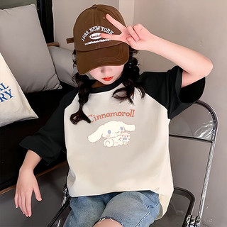 2025 Cinnamoroll Đồ Họa Trẻ Em Raglan Áo Thun Cho Bé Trai Và Bé Gái Mùa Hè Hàng Ngày Mặc Mềm Mại
