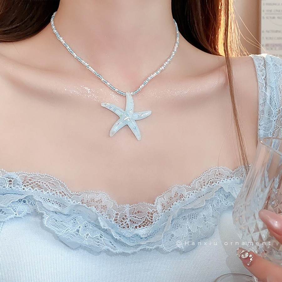 Ｖòng cổ sao biển đính hạt boho, thiết kế dây ajustable, phù hợp mọi size, trang sức cao cấp dành tặng