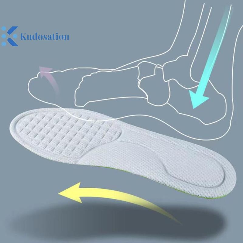 Kudosation 2 Chân Chỉnh Hình Đế Giày Chạy Mềm Nhớ Bọt Đế Cho Giày Nam Nữ Khử Mùi Thấm Hút-Áo Massage Thể Thao Đế