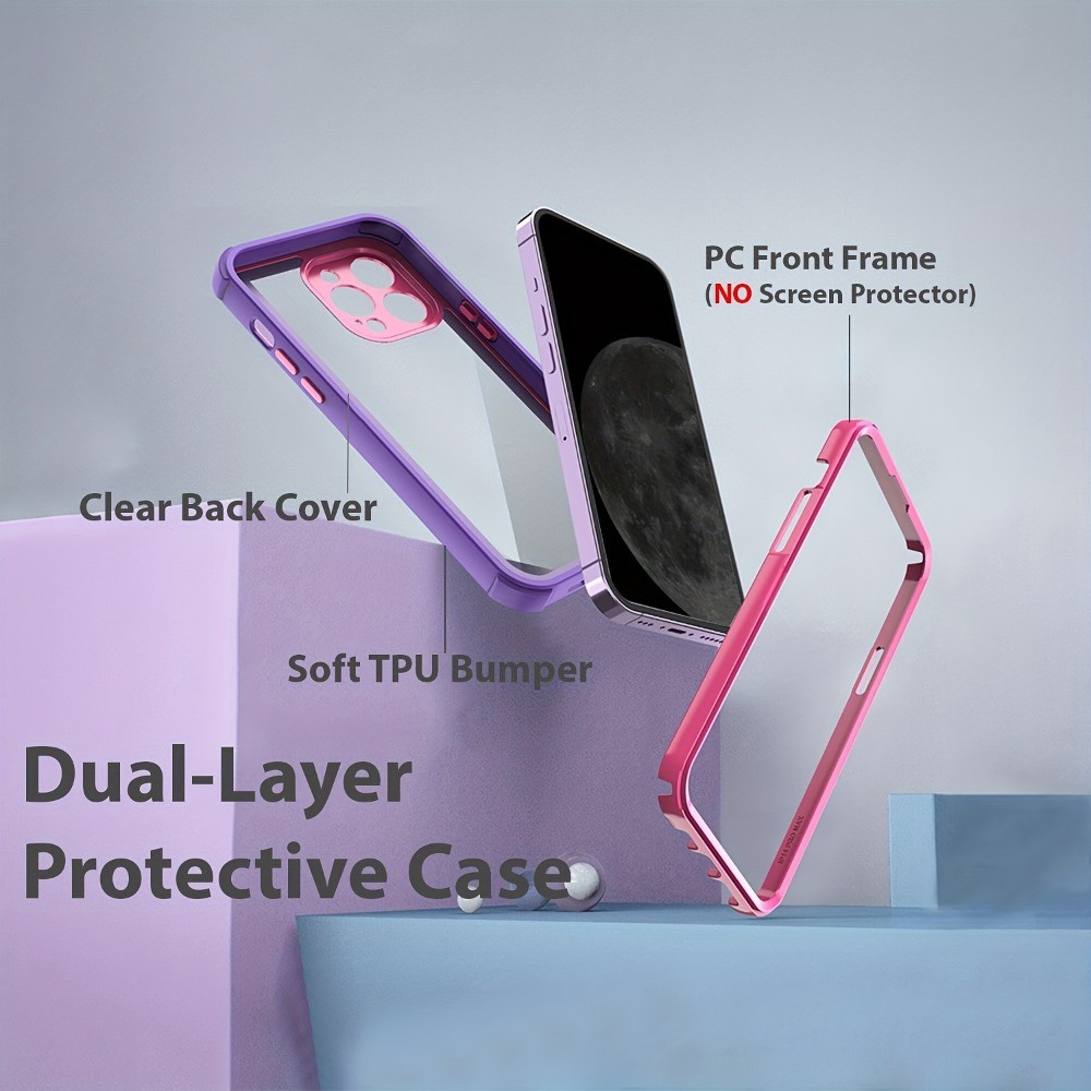 Ốp Điện Thoại Độ Dày 2 Trong 1 TPU Bền Đẹp Cho IPhone 16 15 14 13 12 11 Pro Max Plus