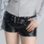 Quần Short trang điểm IAPPORTUNIA, Thắt lưng da Pu Giày bốt siêu ngắn eo thấp, Thời trang Spice Girl Y2k Vintage Quần ngắn gợi cảm dành cho nữ