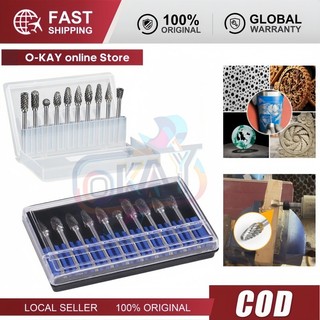 Bộ 10 Mũi Khoan Cacbua Vonfram – Đầu Mài Khắc Gỗ, Mài Kim Loại, Dụng Cụ Quay Mini, Mũi Mài CNC Chuyên Dụng
