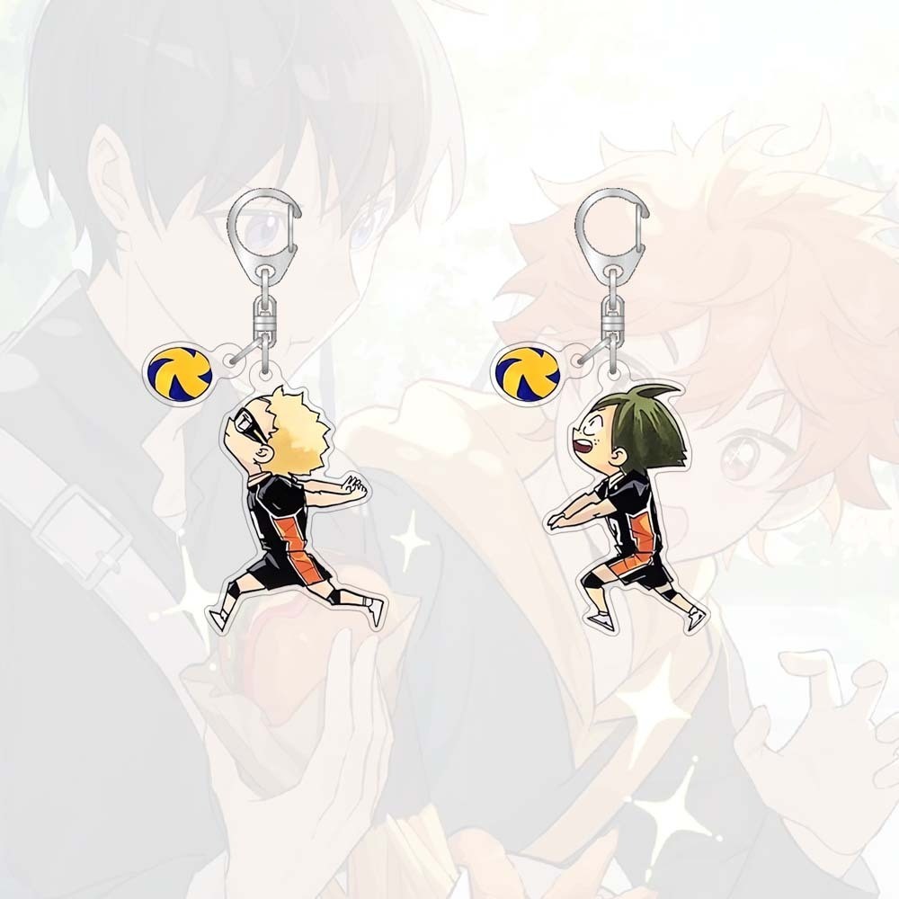 Móc khóa Haikyu Thùng Anime Xung quanh Túi Acrylic Mặt dây chuyền Móc chìa khóa điện thoại