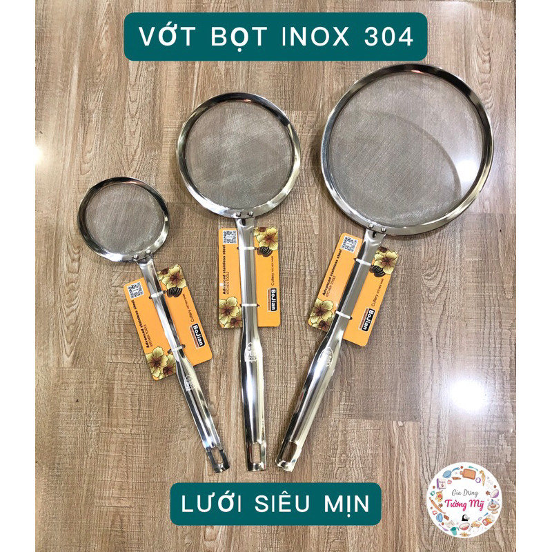 Vợt INOX 304 LƯỚI CẠN MỊN Lọc Cặn Dầu, Vớt Bọt, Lọc Bột, Tách Mỡ Size 8 ...