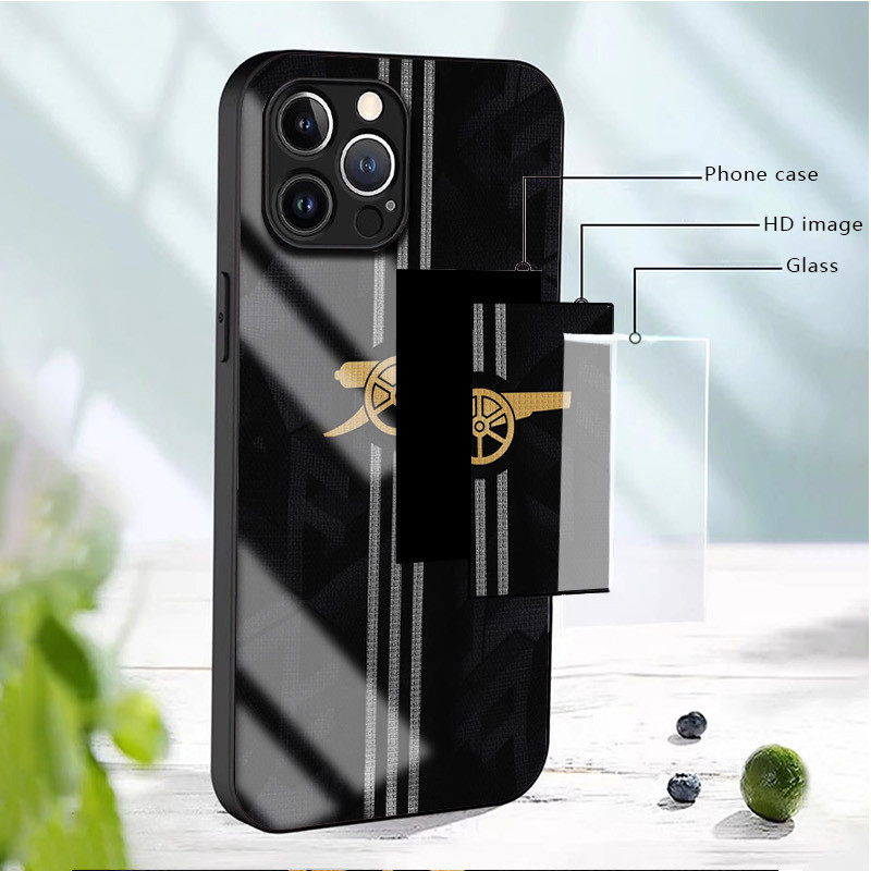 Ốp Điện Thoại Kính Arsenal 03 Cho IPhone 16 15 14 13 12 11 Pro XR XS Max Plus Mini X XR 8 7 6s SE2 / 3