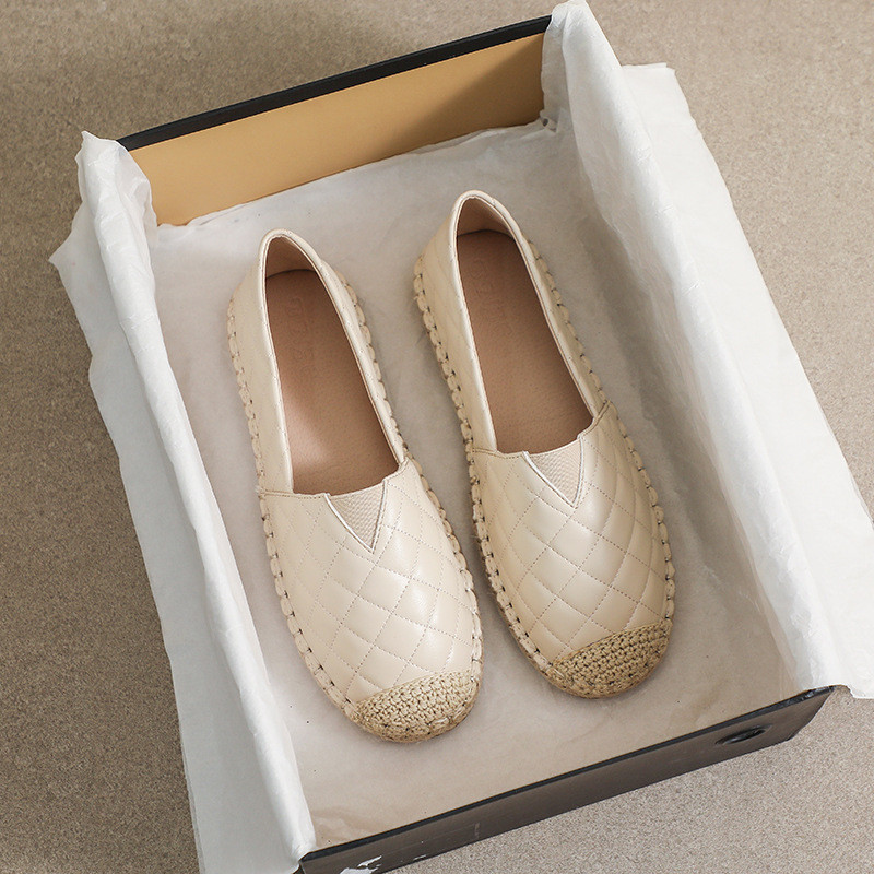 Size Lớn 35-43 Giày Nữ Slip-On Ngón Tròn Phong Cách Đơn Giản Đế Bằng Chống Trơn Trượt Thoải Mái 0420