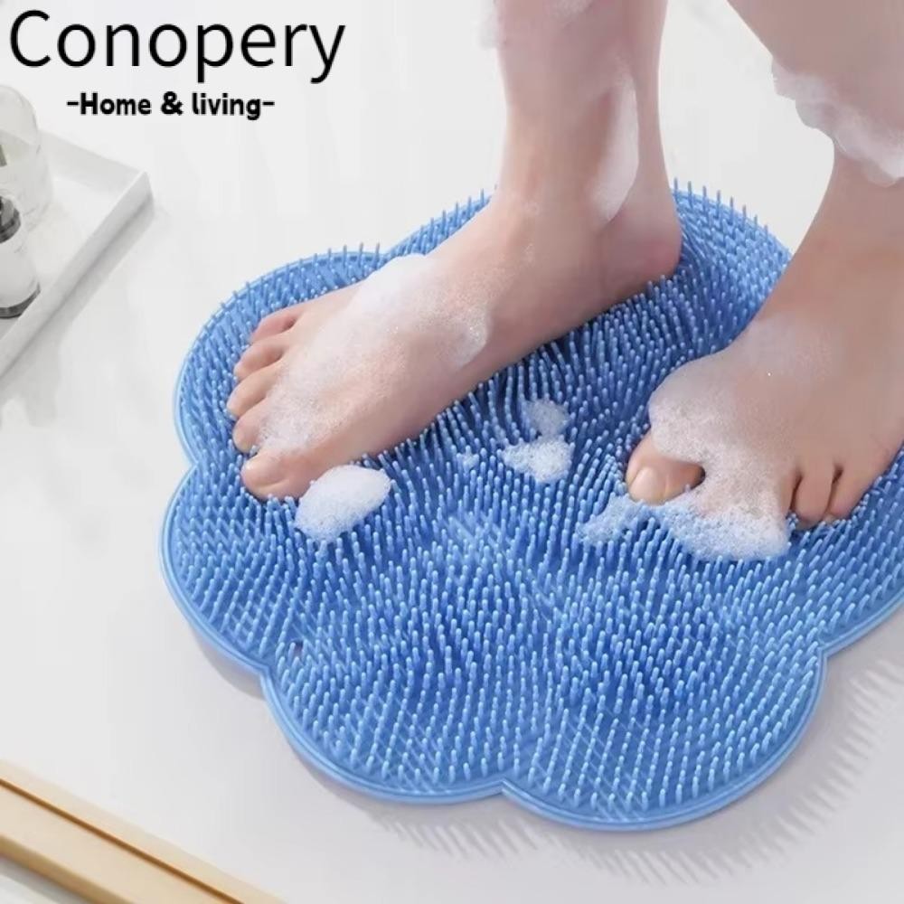 Bàn chải Massage CONOPERY, với miếng lót chân rửa chống trượt hút, Tấm mát xa tắm tẩy tế bào chết bằng silicon Phòng tắm