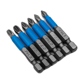 [Fuxin] Bộ 6 mũi tuốc nơ vít chống trượt điện cho tác động 50mm PH1 / PH2 / PH3 / cho PZ1 / cho PZ2 / PZ3
