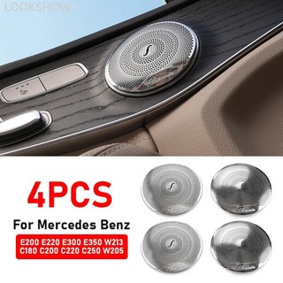 LOOKSHOW 4 Loa Âm Thanh Ô Tô Có Viền Ô Tô Cửa Nội Thất Đúc Cho Xe Mercedes Benz E200 E220 E300 E350 W213 C180 C200 C220 C250 W205 GLC F5K9