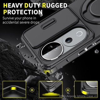 Ốp lưng trượt cho ống kính camera cho Vivo V40 Pro Lite, VivoV40Pro V40 V 40 5G, ốp điện thoại chống sốc, vỏ bảo vệ camera, giá đỡ, ốp lưng cứng