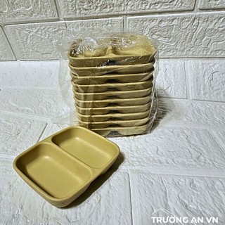 Khay chấm 2 ngăn nhỏ 9x7cm – Nhựa melamine cứng cáp, tiện dùng, dễ vệ sinh