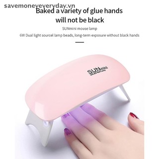 Đèn làm móng Mini 6W UV LED cho sơn Gel sấy móng tay màu hồng trắng di động Cáp USB tại nhà