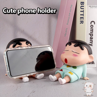 【Chamvn】Đồ trang trí búp bê nhựa vinyl Shin-chan Giá đỡ điện thoại máy tính bảng hoạt hình dễ thương