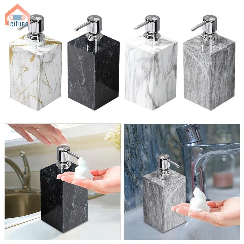 Hộp đựng xà phòng bằng đá cẩm thạch có vòi phun bằng thép không gỉ Sleek cho Vanity