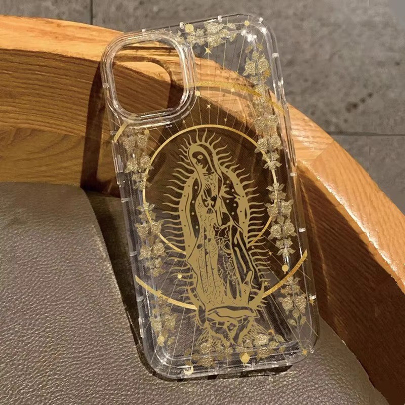 Ốp Lưng Cho iPhone 11 16 15 Pro Max 14 11 12 13 15 Pro XR XS Max X 7 8 Plus SE2022 12 13 Mini Jesus & Virgin Mary Họa Tiết Chống Rơi TPU Trong Suốt Mềm