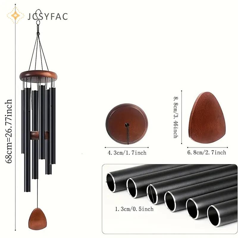 JCSYFAC Cổ Điển 26 Inch Ống Nhôm Chuông Gió Có Thẻ Trang Trại Sân Vườn Ban Công Hành Lang Trang Trí Mới