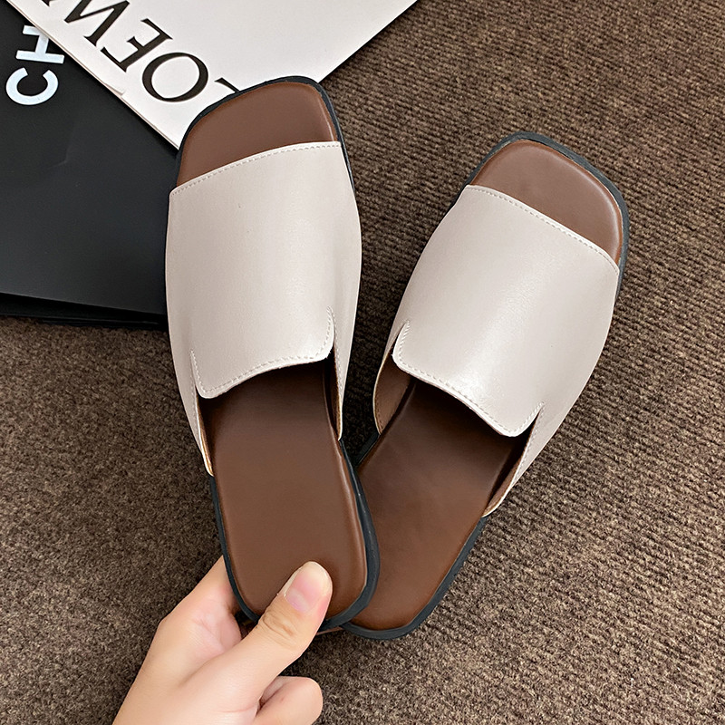 Atikota Nữ Sandal Đế Bằng Thời Trang Nữ Phong Cách Đơn Giản Mở Ngón Chân Nhẹ Chống Mài Mòn Dép Đi Biển Ngoài Trời