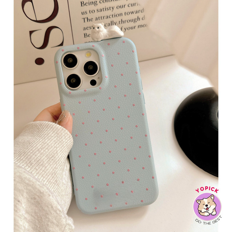 Cho iPhone 16 16 16Pro 16Plus 16Pro Max 11 12 13 14Plus 15Pro XR XS Max 7 8Plus Vỏ Điện Thoại Da Người Yêu Dễ Thương Điểm Sóng 3D Mèo Coulpe Phim Hoạt Hình Vỏ Điện Thoại Nóng Chất Lượng Cao LZW