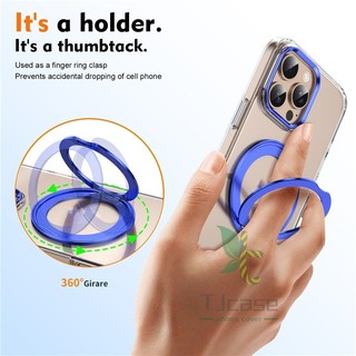 Giá đỡ có thể xoay được Vỏ bọc iphone 16 15 14 13 12 pro max Trong suốt Crysta Ice-sensing Matel Nút ống kính Vỏ trong suốt