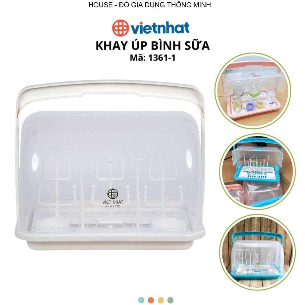 Khay úp Bình Sữa, Hộp Bảo Quản Cốc Ly Cho  Bé Chính Hãng Việt Nhật (Mã 1361-1)