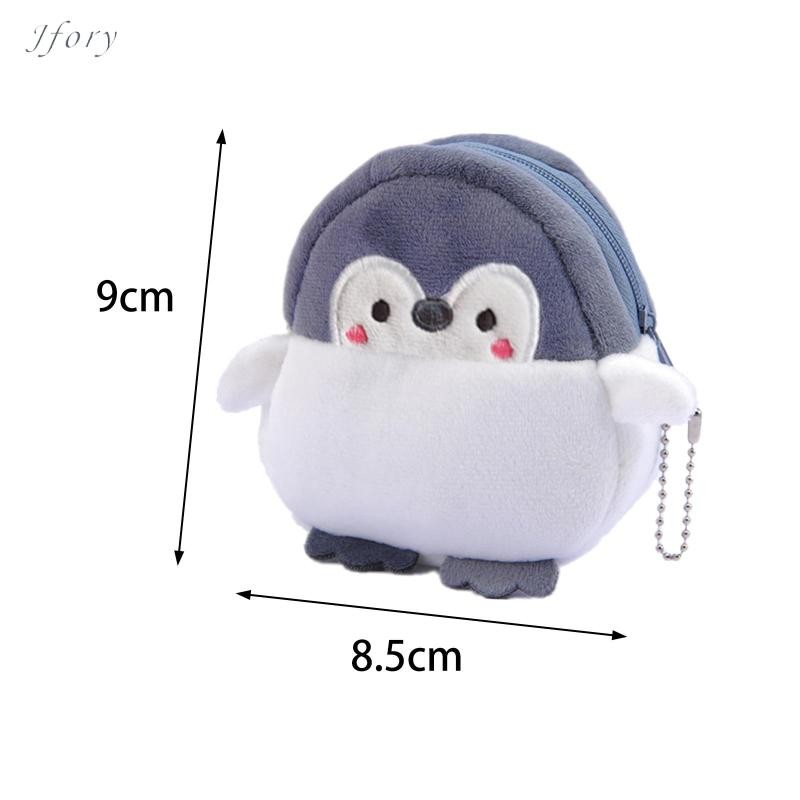 Túi đựng tai nghe ví Jfory Túi lưu trữ nhỏ hoạt hình có dây kéo Túi chim cánh cụt dễ thương đa năng để mua sắm,