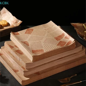 50 / 100 Giấy Chống Dầu Để Gói Bao Bì Bánh Mì Burger Chiên Thực Phẩm Chiên Chiên Đĩa Giấy Nướng Không Khí Thảm Phụ Kiện [BK]