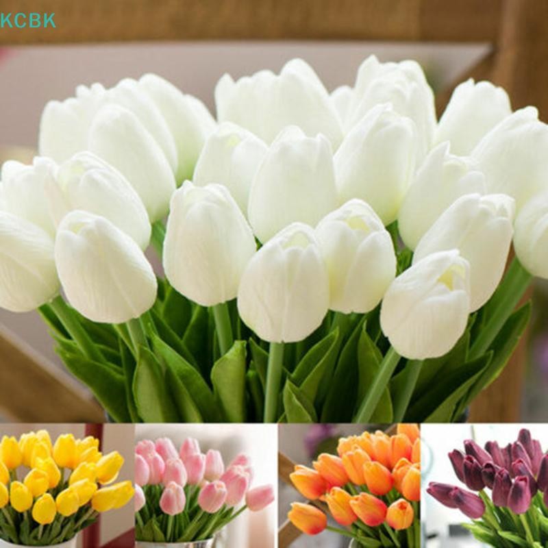 [Kc] Hoa Tulip nhân tạo Bó hoa giả cảm ứng thực sự Trang trí tiệc cưới tại nhà [BK]